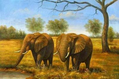 Animal oil painting