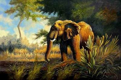 Animal oil painting