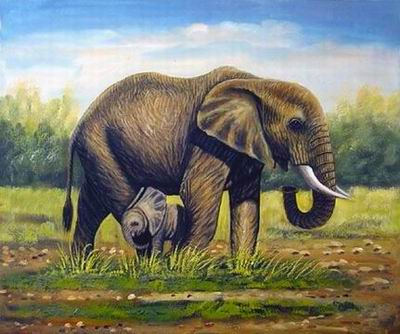 Animal oil painting