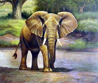 Animal oil painting