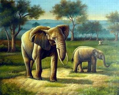 Animal oil painting