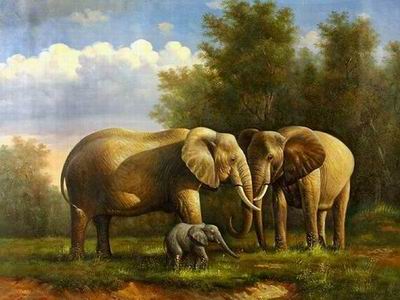 Animal oil painting