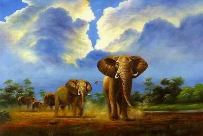 Animal oil painting