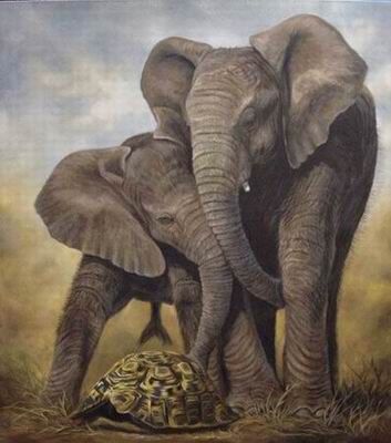 Animal oil painting