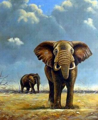Animal oil painting