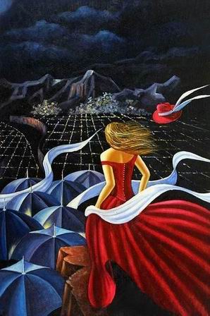 Cityscape oil painting