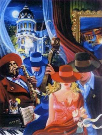 Cityscape oil painting