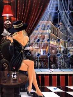 Cityscape oil painting