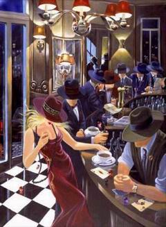 Cityscape oil painting