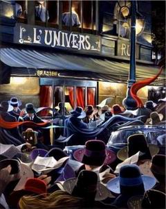 Cityscape oil painting