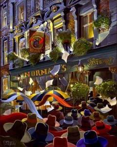 Cityscape oil painting