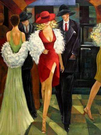 Cityscape oil painting