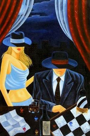 Cityscape oil painting