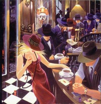 Cityscape oil painting