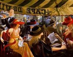 Cityscape oil painting