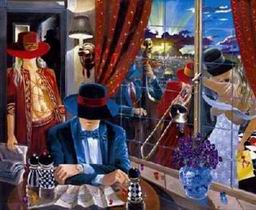 Cityscape oil painting