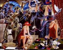 Cityscape oil painting