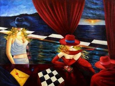 Cityscape oil painting