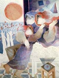 Musician oil painting