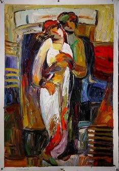 Musician oil painting