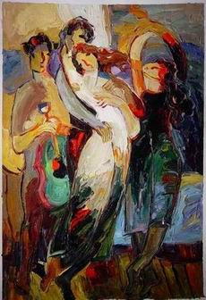 Musician oil painting