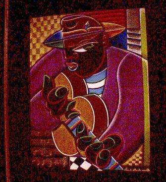 Musician oil painting