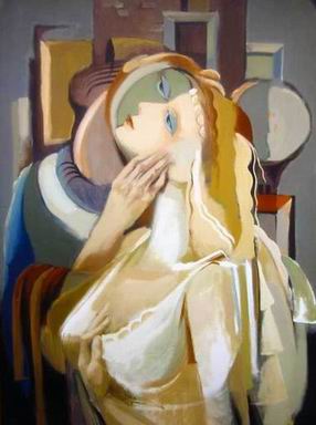 Musician oil painting