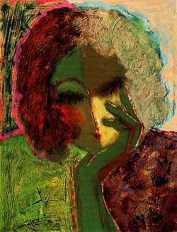 Musician oil painting