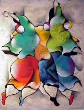 Musician oil painting