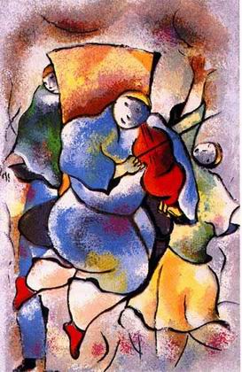 Musician oil painting