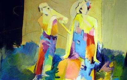 Musician oil painting