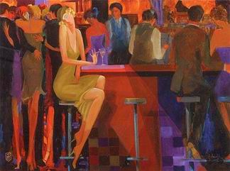 Musician oil painting