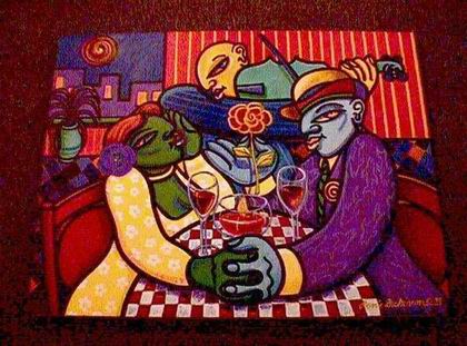 Musician oil painting