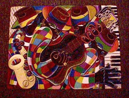 Musician oil painting