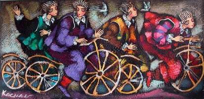 Musician oil painting