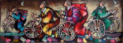 Musician oil painting