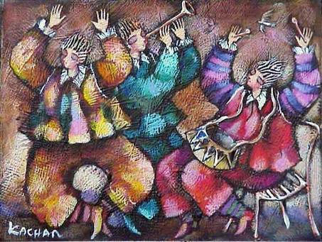 Musician oil painting