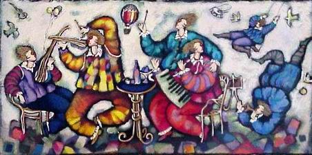 Musician oil painting