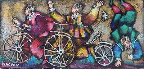 Musician oil painting