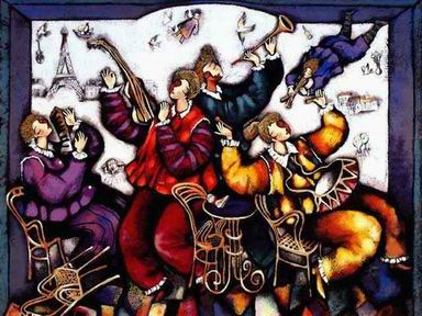 Musician oil painting