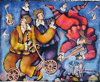 Musician oil painting