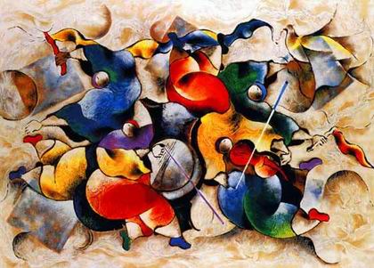 Musician oil painting