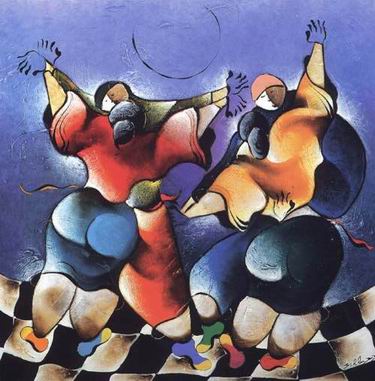 Musician oil painting