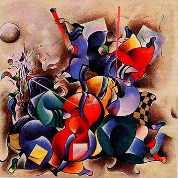 Musician oil painting