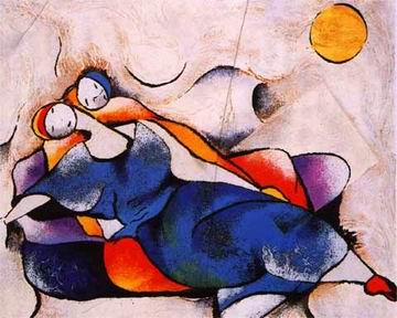 Musician oil painting