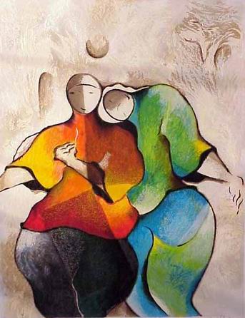 Musician oil painting