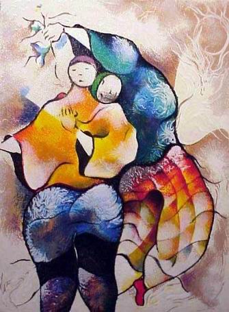 Musician oil painting