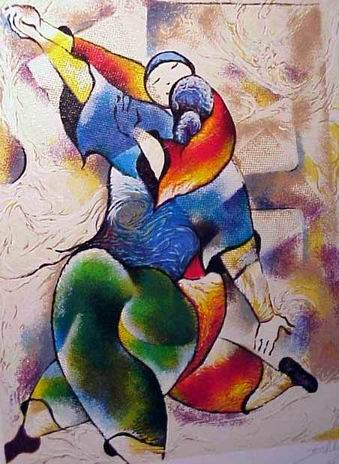 Musician oil painting