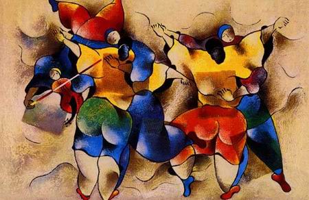 Musician oil painting