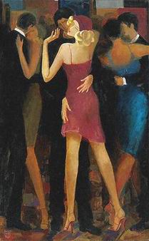 Musician oil painting